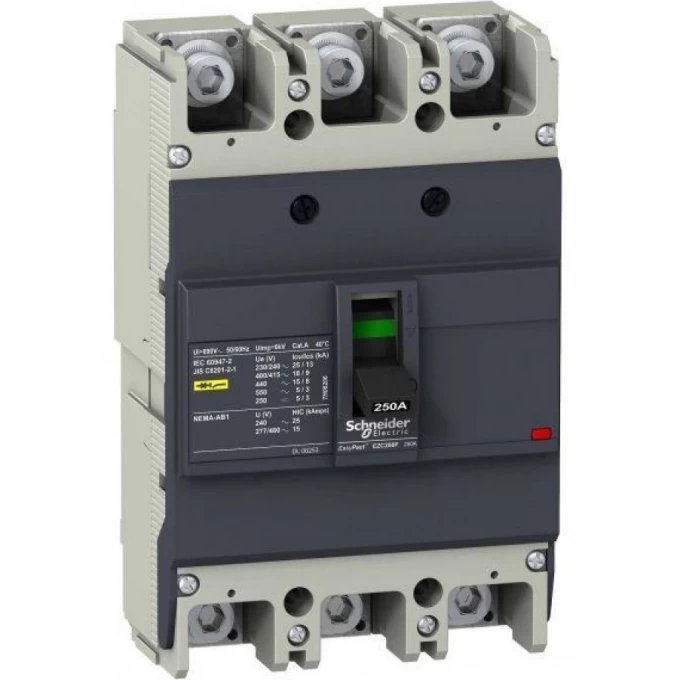 Автоматический выключатель 3P SCHNEIDER ELECTRIC EASYPACT EZC250N 25KA/400В 150 A EZC250N3150 Автоматический выключатель 3P SCHNEIDER ELECTRIC EASYPACT EZC250N 25KA/400В 150 A EZC250N3150
