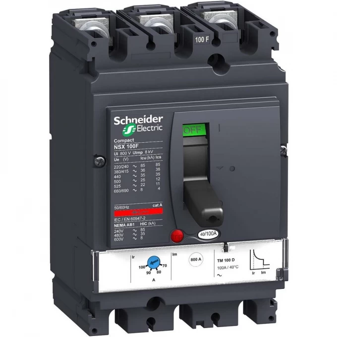 Автоматический выключатель 3P SCHNEIDER ELECTRIC COMPACT NSX TM32D NSX100B LV429555 Автоматический выключатель 3P SCHNEIDER ELECTRIC COMPACT NSX TM32D NSX100B LV429555