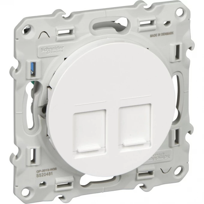 Розетка компьютерная SCHNEIDER ELECTRIC ODACE RJ45 двойная, infraplus, неэкранированный кабель, кат. 5е, БЕЛЫЙ S52R481 Розетка компьютерная SCHNEIDER ELECTRIC ODACE RJ45 двойная, infraplus, неэкранированный кабель, кат. 5е, БЕЛЫЙ S52R481