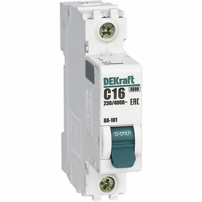 Автоматический выключатель SCHNEIDER ELECTRIC DEKRAFT 1Р 10А х-ка D ВА-101 4,5кА 11101DEK