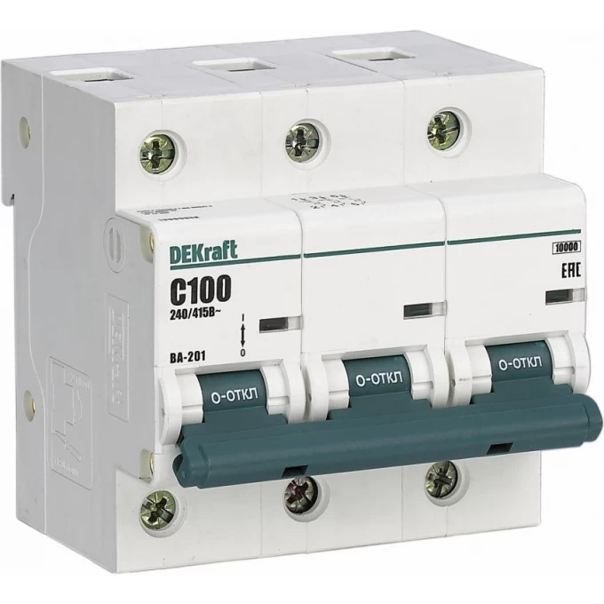 Автоматический выключатель SCHNEIDER ELECTRIC DEKRAFT 3Р 125А х-ка С ВА-201 10кА 13027DEK Автоматический выключатель SCHNEIDER ELECTRIC DEKRAFT 3Р 125А х-ка С ВА-201 10кА 13027DEK