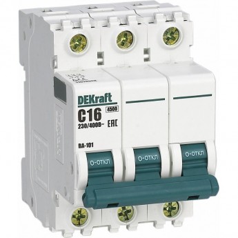 Автоматический выключатель SCHNEIDER ELECTRIC DEKRAFT 3Р 63А х-ка D ВА-101 4,5кА