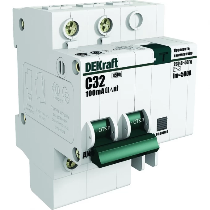 Дифференциальный автоматический выключатель SCHNEIDER ELECTRIC DEKRAFT 1P+N 16А 30мА тип AC х-ка C ДИФ-101 4,5кА 15157DEK Дифференциальный автоматический выключатель SCHNEIDER ELECTRIC DEKRAFT 1P+N 16А 30мА тип AC х-ка C ДИФ-101 4,5кА 15157DEK