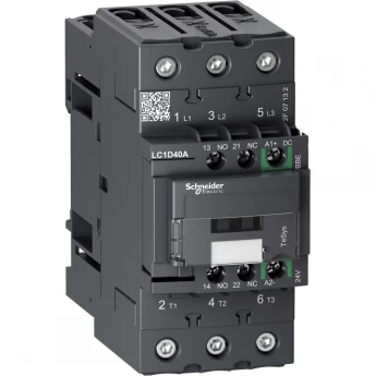 Контактор SCHNEIDER ELECTRIC TESYS 3P EVERLINK AC3 440В 40A, КАТУШКА УПР. 24В DC, пружинный зажим