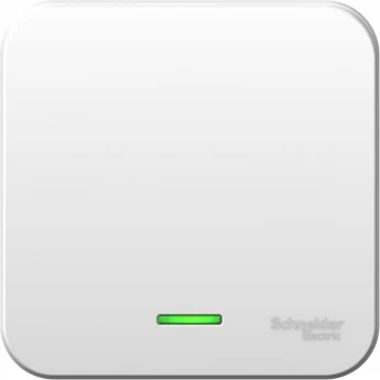 1-клавишный выключатель SCHNEIDER ELECTRIC BLANCA, с подсветкой, с монтажной пластиной, 10А, 250B, БЕЛЫЙ
