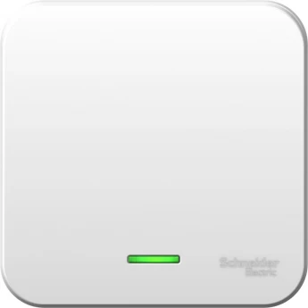 1-клавишный выключатель SCHNEIDER ELECTRIC BLANCA, с подсветкой, с монтажной пластиной, 6А, 250B, БЕЛЫЙ