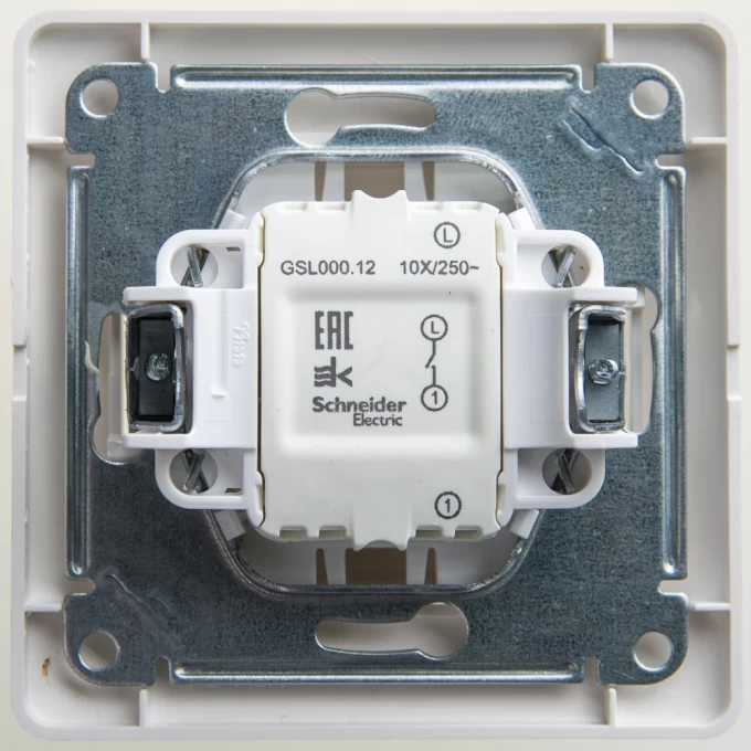 1-клавишный выключатель SCHNEIDER ELECTRIC GLOSSA, сх.1, 10АХ, в сборе, ПЕРЛАМУТР GSL000612 1-клавишный выключатель SCHNEIDER ELECTRIC GLOSSA, сх.1, 10АХ, в сборе, ПЕРЛАМУТР GSL000612