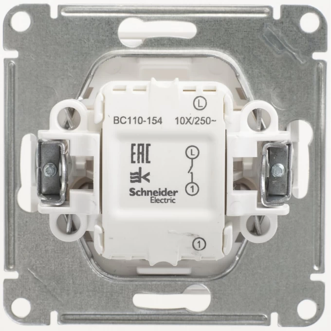 1-клавишный выключатель SCHNEIDER ELECTRIC W59, 10АХ, механизм, БЕЛЫЙ VS110-154-1-86 1-клавишный выключатель SCHNEIDER ELECTRIC W59, 10АХ, механизм, БЕЛЫЙ VS110-154-1-86