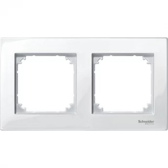 2-постовая рамка SCHNEIDER ELECTRIC MERTEN M-PLAN, ПОЛ.БЕЛЫЙ, SM
