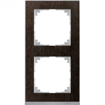 2-постовая рамка SCHNEIDER ELECTRIC MERTEN M-PURE DECOR, ВЕНГЕ/АЛЮМИНИЙ, SM