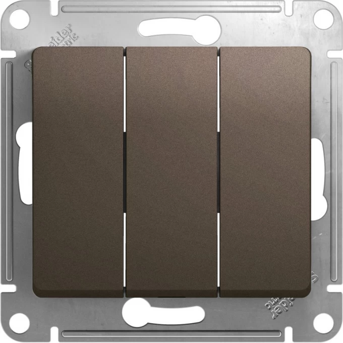 3-клавишный выключатель SCHNEIDER ELECTRIC GLOSSA, сх.1+1+1, 10АХ, механизм, ШОКОЛАД GSL000831 3-клавишный выключатель SCHNEIDER ELECTRIC GLOSSA, сх.1+1+1, 10АХ, механизм, ШОКОЛАД GSL000831