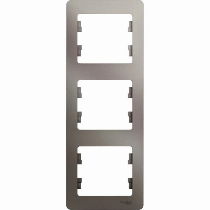 3-постовая рамка SCHNEIDER ELECTRIC GLOSSA, вертикальная, ПЛАТИНА GSL001207 3-постовая рамка SCHNEIDER ELECTRIC GLOSSA, вертикальная, ПЛАТИНА GSL001207