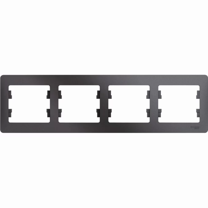 4-постовая рамка SCHNEIDER ELECTRIC GLOSSA, горизонтальная, ГРАФИТ GSL001304 4-постовая рамка SCHNEIDER ELECTRIC GLOSSA, горизонтальная, ГРАФИТ GSL001304