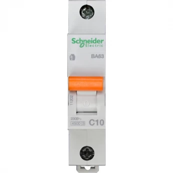 Автоматический выключатель SCHNEIDER ELECTRIC ДОМОВОЙ ВА63 1П 10A C 4,5 кА, Болгария/Италия