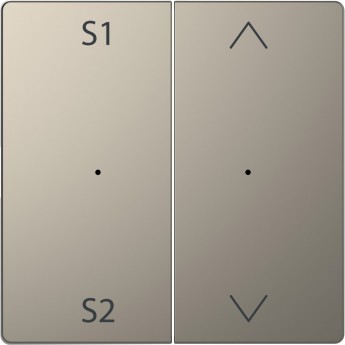 Клавиша двойная с символами MERTEN D-LIFE PLUSLINK с S1/S2, вверх/вниз, НИКЕЛЬ, SD