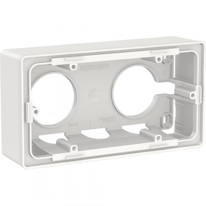 Коробка для открытой установки SCHNEIDER ELECTRIC UNICA NEW, 2-постовая, белый NU800418 Коробка для открытой установки SCHNEIDER ELECTRIC UNICA NEW, 2-постовая, белый NU800418