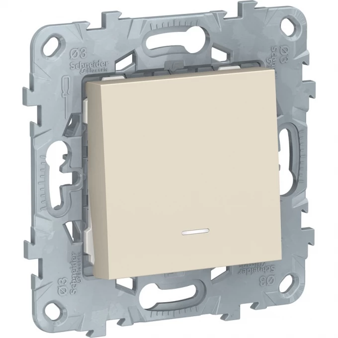 Переключатель 1-клавишный SCHNEIDER ELECTRIC UNICA NEW, с подсветкой, сх. 6а, бежевый NU520344N Переключатель 1-клавишный SCHNEIDER ELECTRIC UNICA NEW, с подсветкой, сх. 6а, бежевый NU520344N