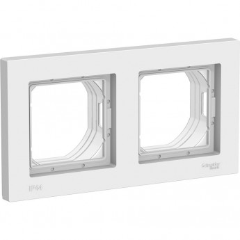 Рамка SCHNEIDER ELECTRIC ATLASDESIGN AQUA 2-постовая IP44, белый