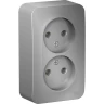 Розетка двойная SCHNEIDER ELECTRIC BLANCA без заземления, без шторок, 16А, 250В, алюминий BLNRA000203