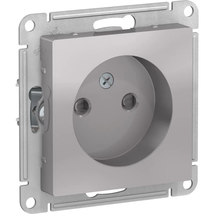 Розетка SCHNEIDER ELECTRIC ATLASDESIGN без заземления, со шторками, механизм, алюминий ATN000349 Розетка SCHNEIDER ELECTRIC ATLASDESIGN без заземления, со шторками, механизм, алюминий ATN000349