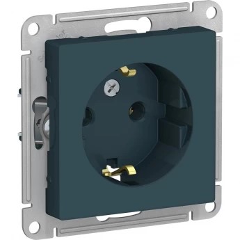 Розетка SCHNEIDER ELECTRIC ATLASDESIGN с заземлением, cмеханизм, изумруд