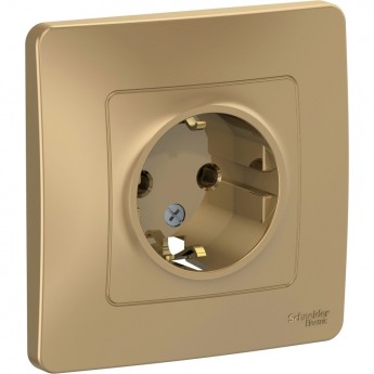 Розетка SCHNEIDER ELECTRIC BLANCA с/у, с заземлением, без шторок, 16А, 250В, титан