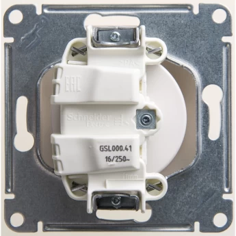 Розетка SCHNEIDER ELECTRIC GLOSSA без заземления, механизм, перламутр