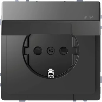 Розетка SCHNEIDER ELECTRIC MERTEN D-LIFE 16А, с заземлением и крышкой IP44, антрацит