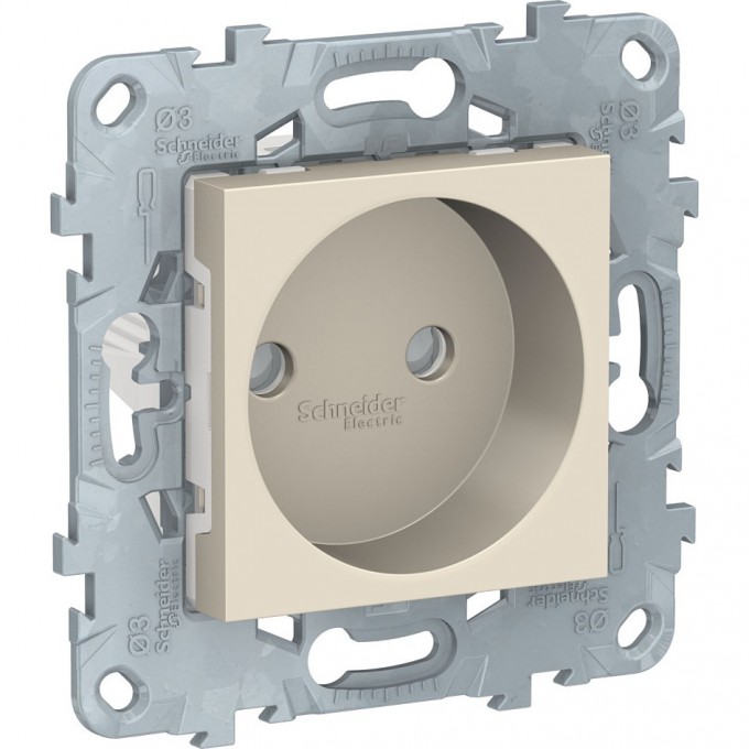 Розетка SCHNEIDER ELECTRIC UNICA NEW без заземления, со шторками, с винтовыми зажимами, 16 А, 250 В, бежевый NU503344