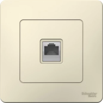 Розетка телефонная SCHNEIDER ELECTRIC BLANCA, с/у, RJ11, МОЛОЧНЫЙ