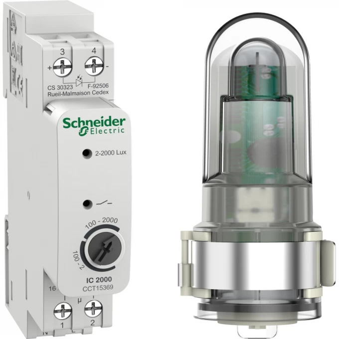 Сумеречный выключатель SCHNEIDER ELECTRIC ACTI9 IC2000d аналоговый c уличным датчиком освещенности CCT15369 Сумеречный выключатель SCHNEIDER ELECTRIC ACTI9 IC2000d аналоговый c уличным датчиком освещенности CCT15369