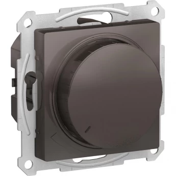Светорегулятор (диммер) SCHNEIDER ELECTRIC ATLASDESIGN, поворотно-нажимной, LED, RC, 630Вт, механизм, мокко