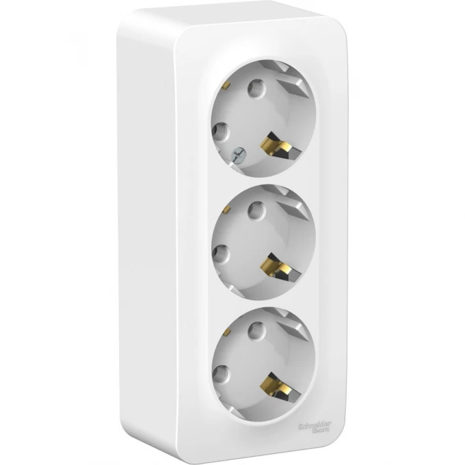Трёхместная розетка SCHNEIDER ELECTRIC BLANCA с заземлением, без шторок, с изолирующей пластиной, 16А, 250В, БЕЛЫЙ BLNRA010311 Трёхместная розетка SCHNEIDER ELECTRIC BLANCA с заземлением, без шторок, с изолирующей пластиной, 16А, 250В, БЕЛЫЙ BLNRA010311