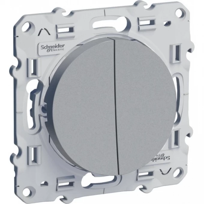 Выключатель 2-клавишный SCHNEIDER ELECTRIC ODACE, 10 АХ, 250 В, сх. 2, АЛЮМИНИЙ S53R211 Выключатель 2-клавишный SCHNEIDER ELECTRIC ODACE, 10 АХ, 250 В, сх. 2, АЛЮМИНИЙ S53R211