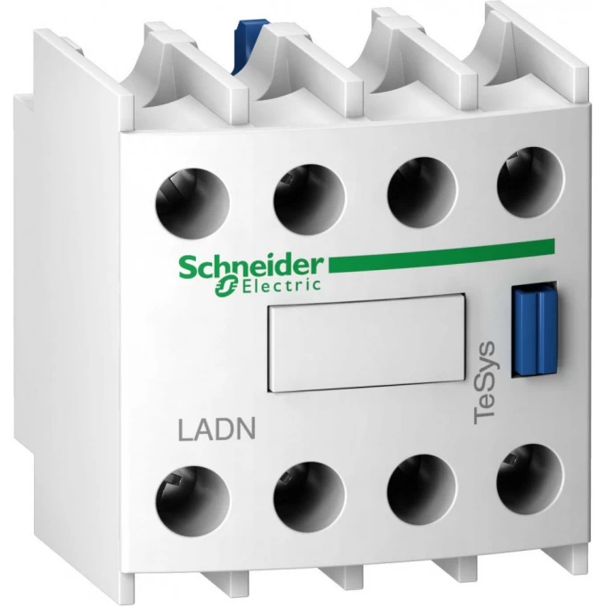 Дополнительный контактный блок SCHNEIDER ELECTRIC TESYS фронтальный монтаж, крепление с помощью винтовых зажимов 4НЗ LADN04 Дополнительный контактный блок SCHNEIDER ELECTRIC TESYS фронтальный монтаж, крепление с помощью винтовых зажимов 4НЗ LADN04