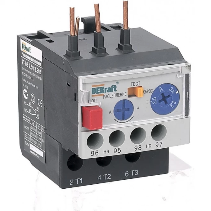 Реле электротепловое для контакторов SCHNEIDER ELECTRIC DEKRAFT 09-18A 3,50-4,80А РТ-03 23111DEK Реле электротепловое для контакторов SCHNEIDER ELECTRIC DEKRAFT 09-18A 3,50-4,80А РТ-03 23111DEK