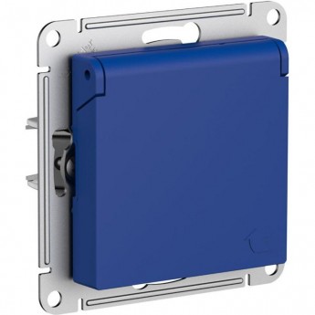 Розетка SCHNEIDER ELECTRIC ATLASDESIGN 16А IP20 с заземлением/со шторкой/с крышкой, механизм, аквамарин