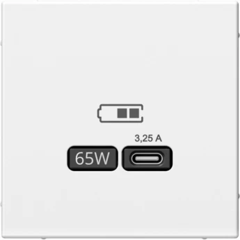 Розетка USB SCHNEIDER ELECTRIC ARTGALLERY SE GAL000127 тип A+C 65Вт QC PD ЗУ, механизм, белый