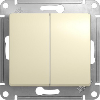 2-клавишный выключатель SCHNEIDER ELECTRIC GLOSSA, сх.5, 10АХ, механизм, БЕЖЕВЫЙ