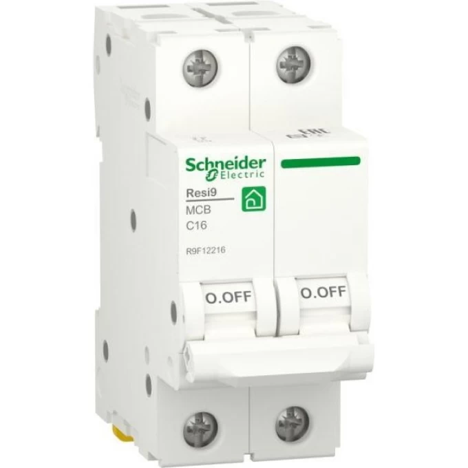 Выключатель автоматический SCHNEIDER ELECTRIC RESI9 модульный, 2п C 16А 6000А R9F12216 Выключатель автоматический SCHNEIDER ELECTRIC RESI9 модульный, 2п C 16А 6000А R9F12216